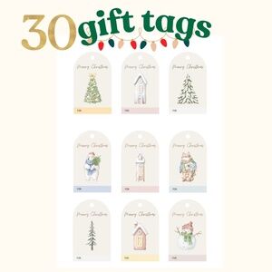 Holiday Gift Tags 30 Count With Ribbon
